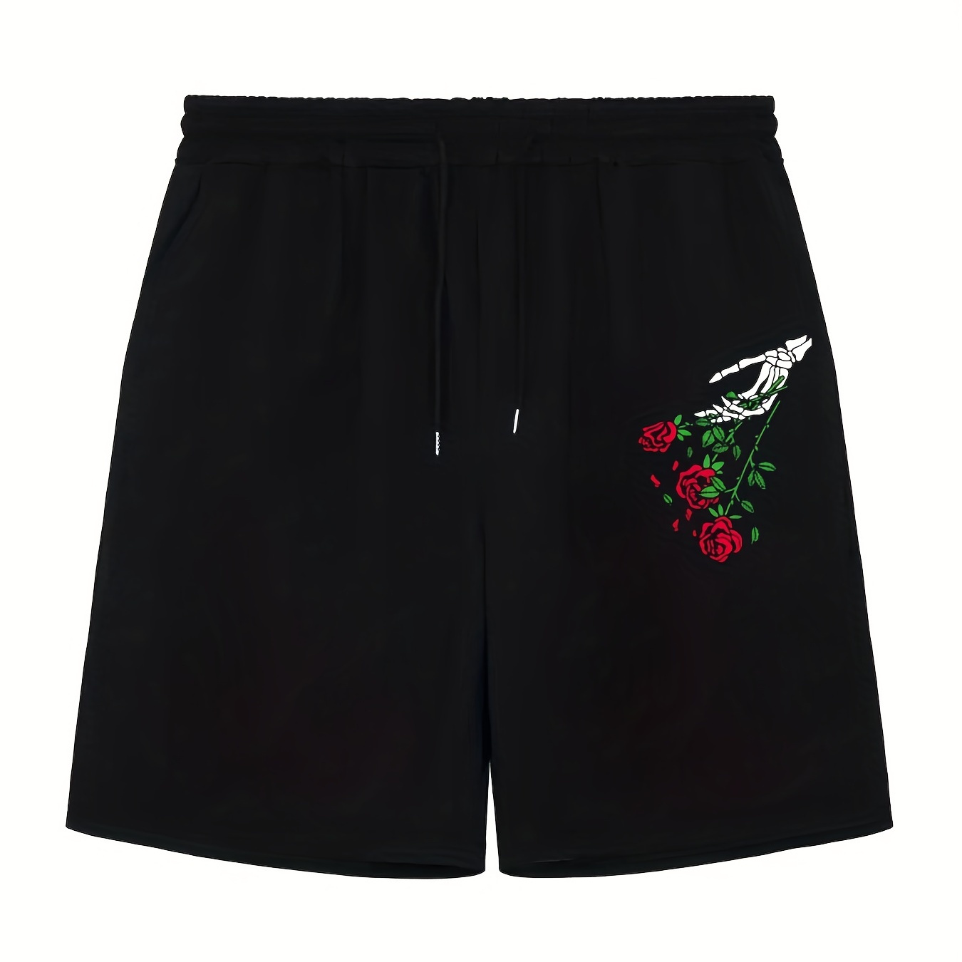 

Men's 3 Rose Shorts Bottoms Drawstring Waist Casual Summer Men's Clothes