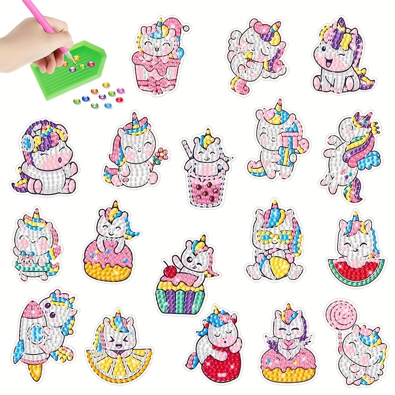 

18pcs Diamond Painting Kits For Users Diamond Art Sticker Craft With Gem Tool, Arts And Crafts, Best Mosaic Stickers Gift For Users To Diy