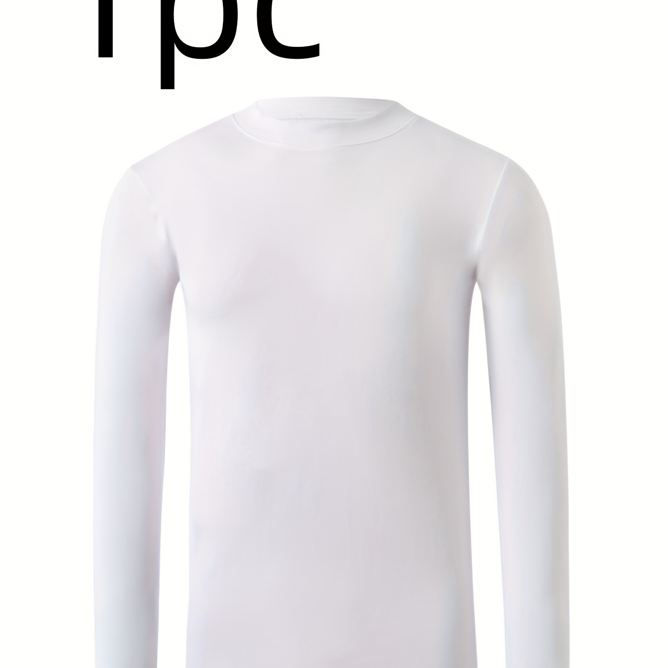 

Men's Fleece-lined Warm Thermal Underwear Top, Solid Color Stretchy Polyester Spandex, Round Neck - Fall/winter, ,
