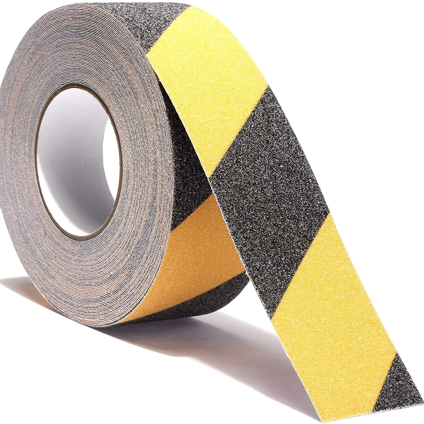 1 Roll 2in X 16ft Anti Slip Safety Grip Tape Non Skid Tread Safety Tape With High Traction Grit Yellow & Black Marking Self-Adhesive Tape Hazard Caution Warning Tape For Stairs Steps Deck for workshops&stores