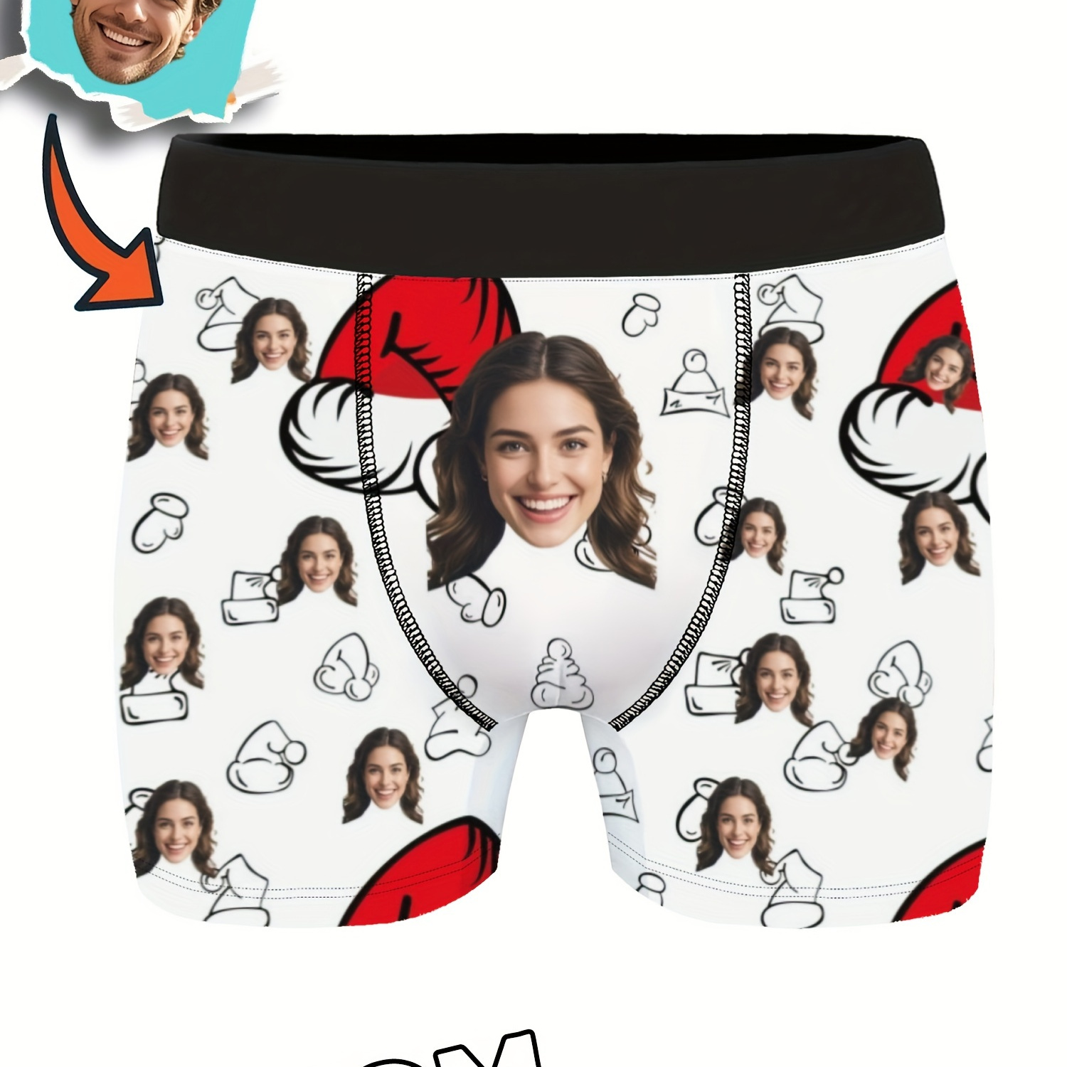 

Personalized Boxer Briefs With Custom – Fun Gag Gift For Dad, Husband, Or Boyfriend – Unique Christmas Underwear