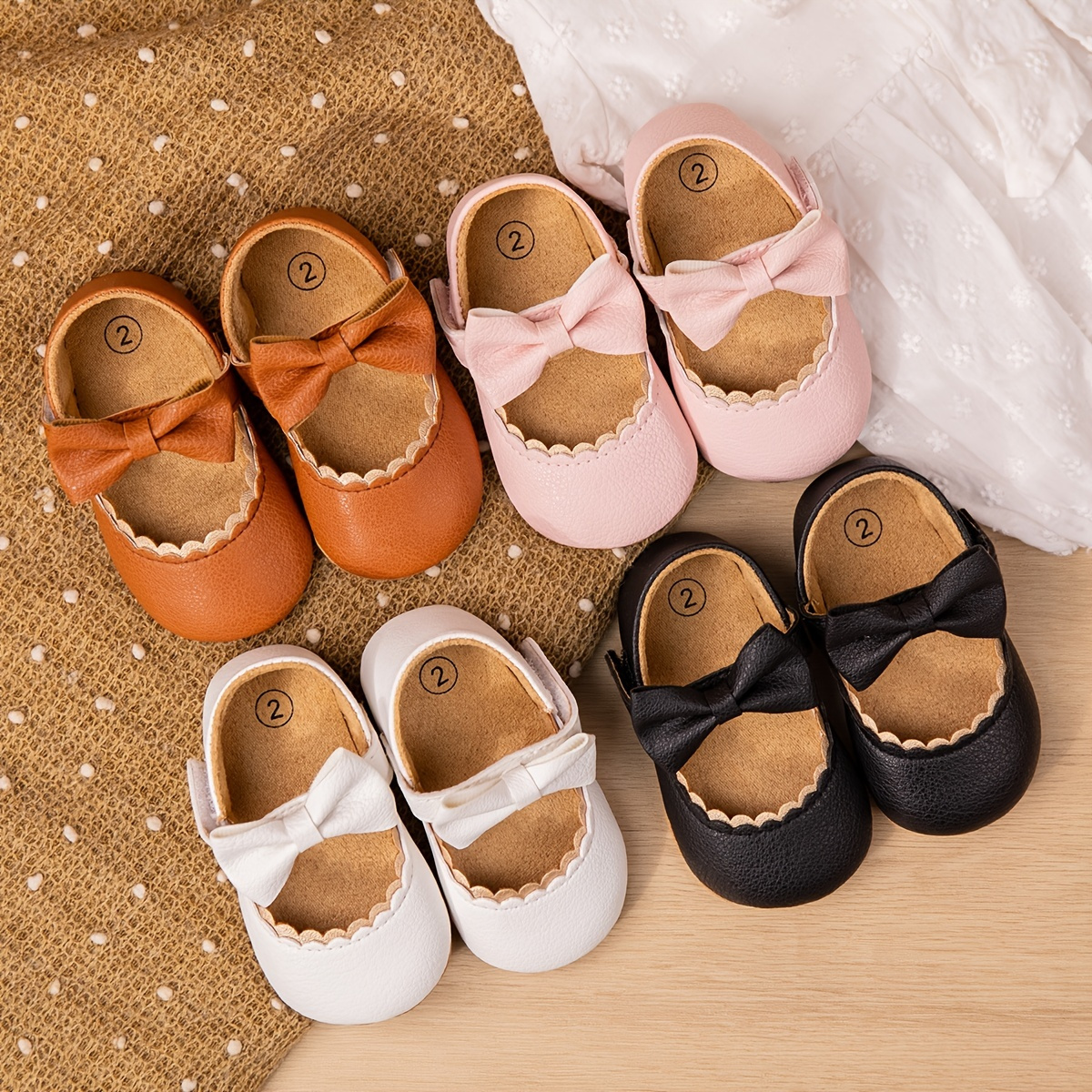 

Infant Baby Girls Flats, Soft Sole Anti Slip Princess Dress Shoes Crib Shoes First Walker Shoes Prewalker Shoes