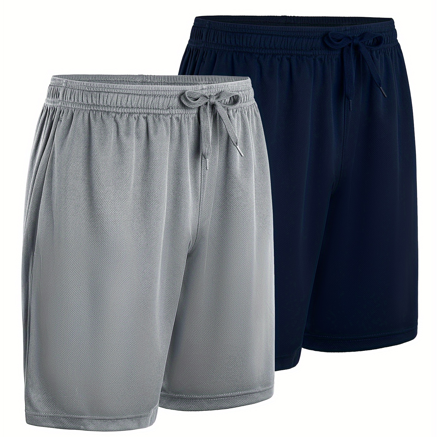 

2 Pack Shorts Athlétiques pour Hommes avec Cordon de Serrage et Poches en Couleur Unie, Légers et Confortables pour les Sports d'Été et le Fitness