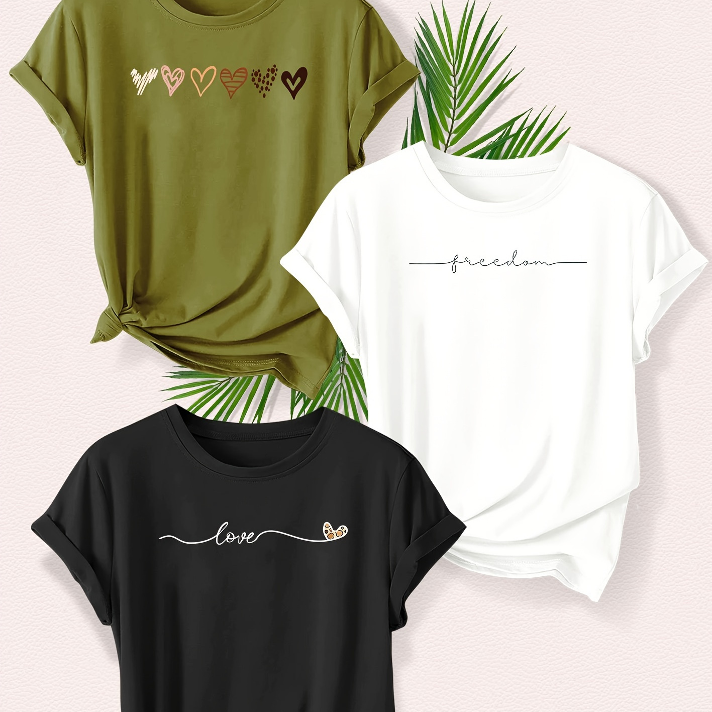 

Vintage Fashion Printed Round Neck Short Sleeve Women's T-shirt Set