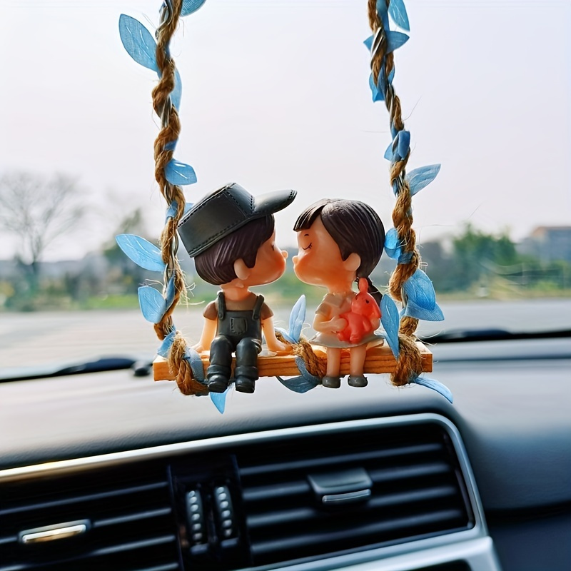  Embrasser Couple Rétroviseur Pendentif Couples Swing Figure  Suspendue Gadget Auto Miroir Voiture Rétroviseur Intérieur Décor Accessoires