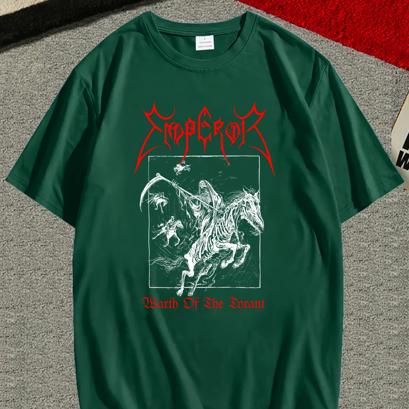 

Grim Reaper On A Horse Print Tee Shirt, Tees For Men, Casual Short Sleeve T-shirt For Summer