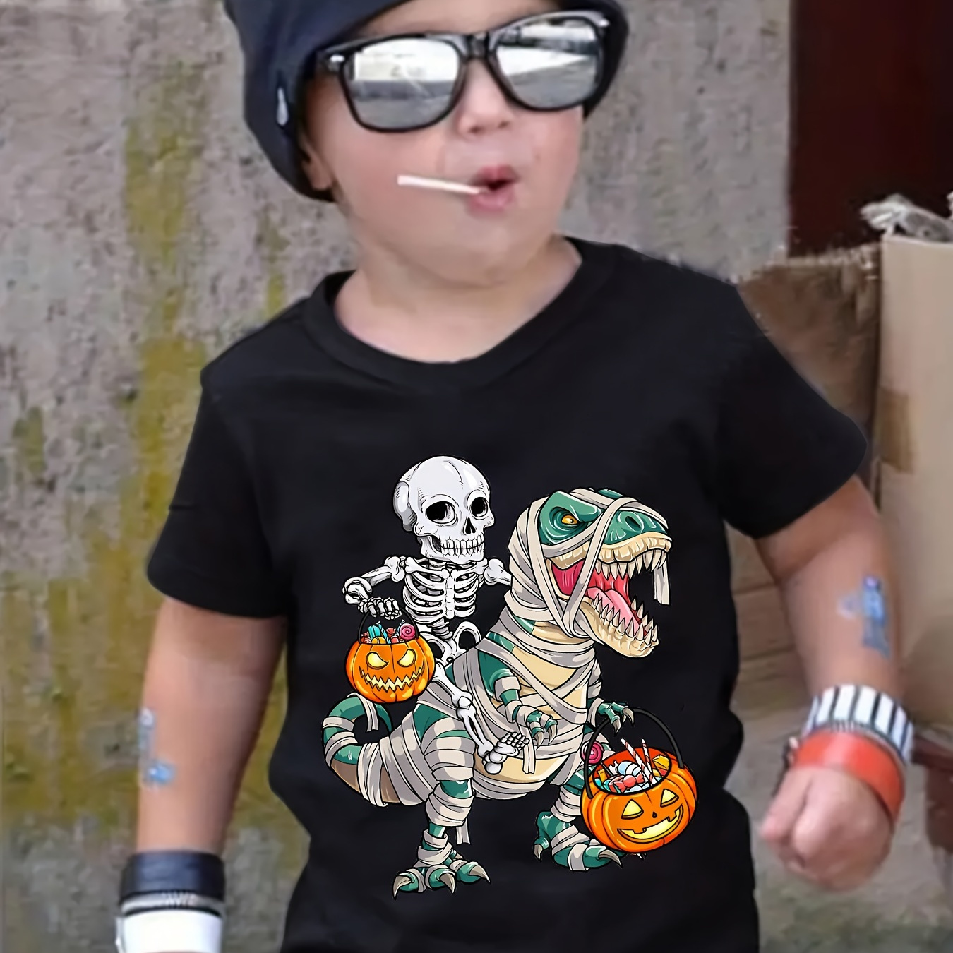 Halloween Funny Smiling Face Print T-shirts For Boys - Cool, Lightweight  And Comfy Summer Clothes! - Temu