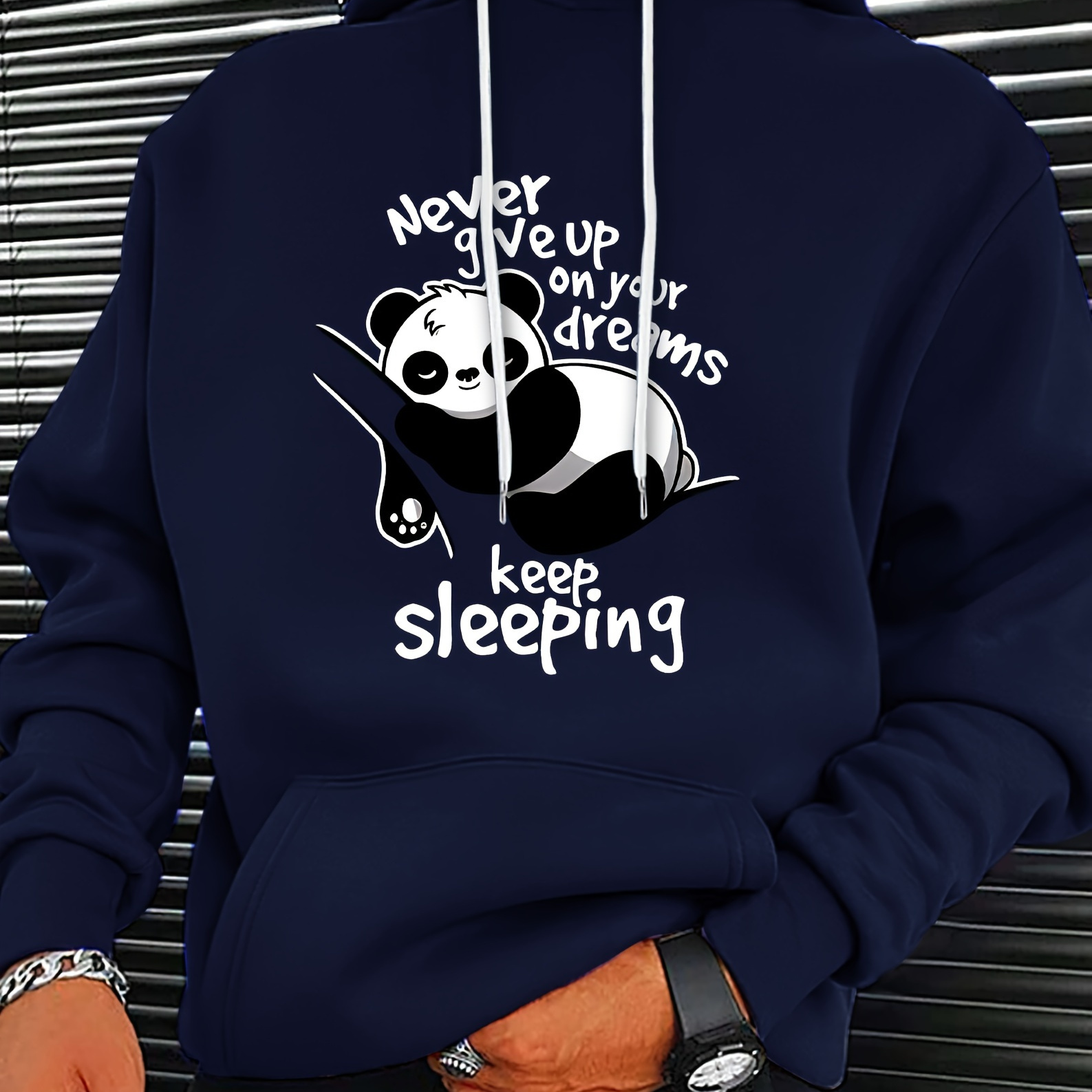 

Panda Print Hoodie, Cool Hoodies For Men, Men's Casual Graphic Design Pullover Hooded Sweatshirt With Kangaroo Pocket Streetwear For Winter Fall, As Gifts