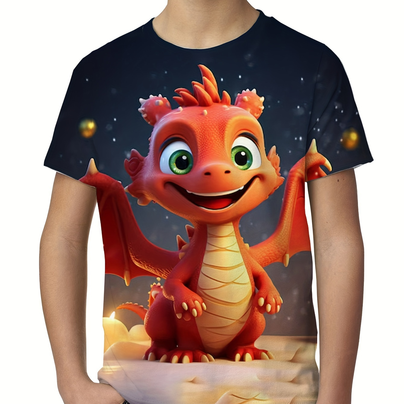 

Cute 3d Dragon Print Boy's Leisure Sports T-shirt - Comfortable Summer Outdoor Clothing