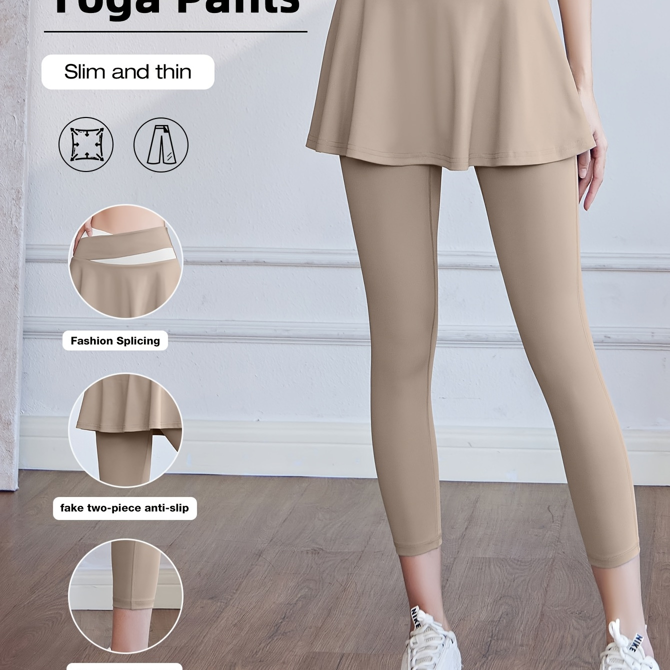 

Skort Athlétique pour Femmes avec Leggings Intégrés - Bloc de Couleur, Extensible & Respirant pour , le Golf, la Gym - Style Décontracté