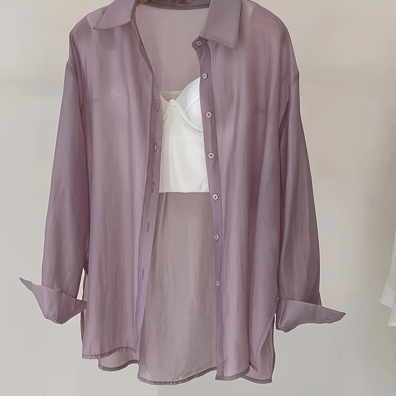 

Solid Color Button Front Shirt, Casual Short Sleeve Shirt For Spring & Summer, Women's Clothing