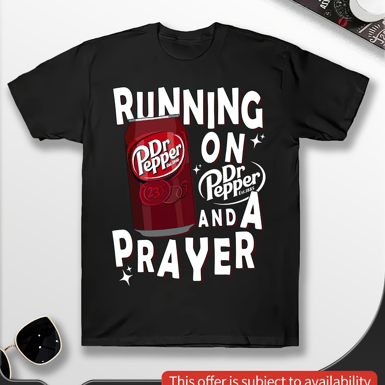 

Running On Dr Pepper And A Men's Front Print T-shirt Cotton Funny Graphic Thanksgiving Matching Shirts Gift For Family