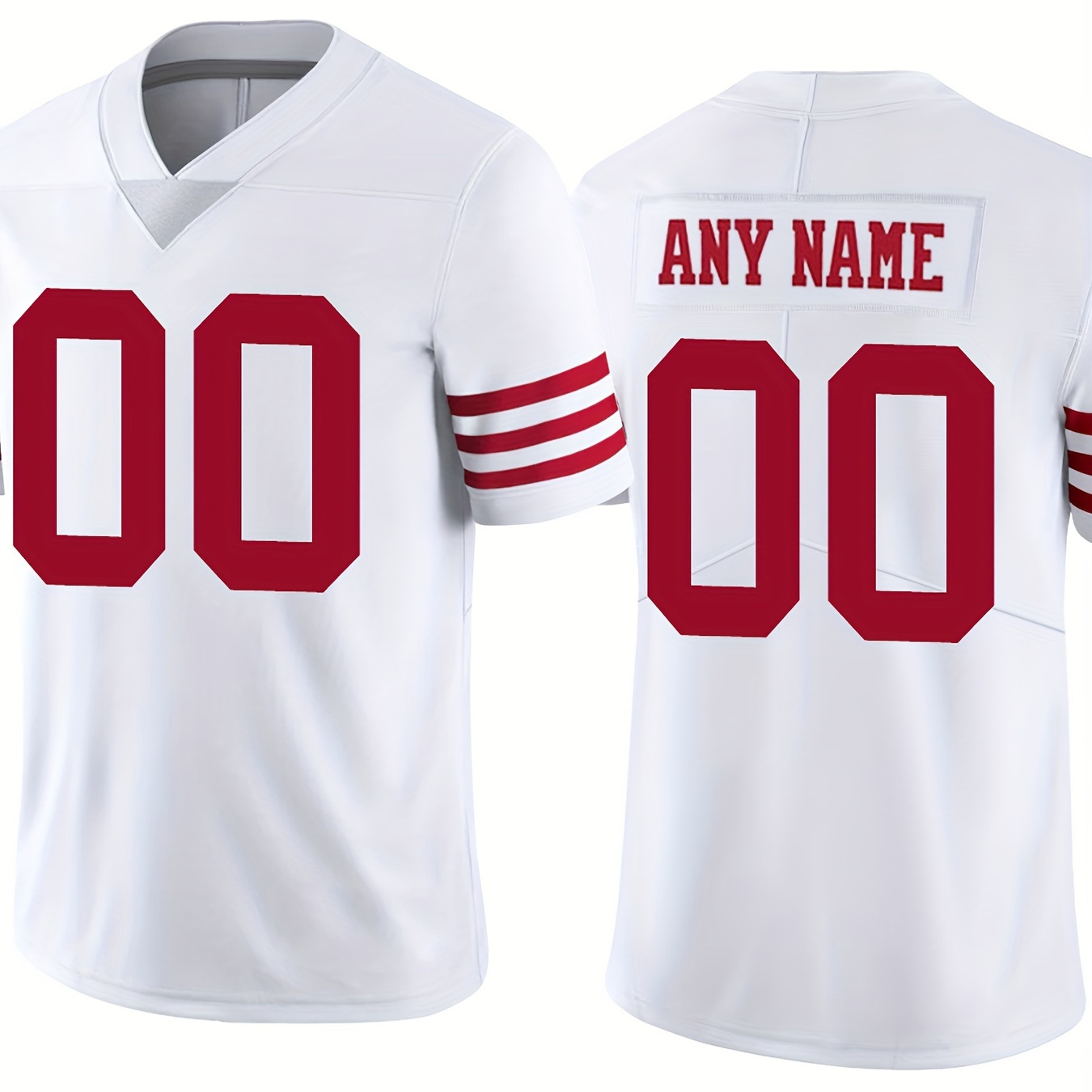 

Men's Football Jersey With Customized Name And Number Embroidery, Stylish Comfy Top For Summer Training & Competition