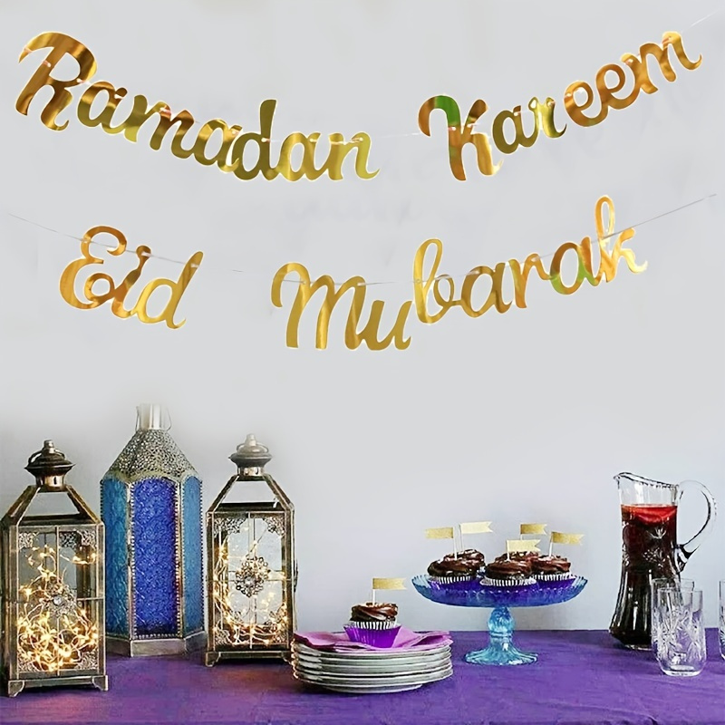 Eid Mubarak Decorations Eid Mubarak Banner 2023 Eid Ramadan Decorations Eid  Ramadan Balloons Decorations Purple for Home Ramadan Hanging Swirls Paper  Fans Muslim Islamic Decorations 