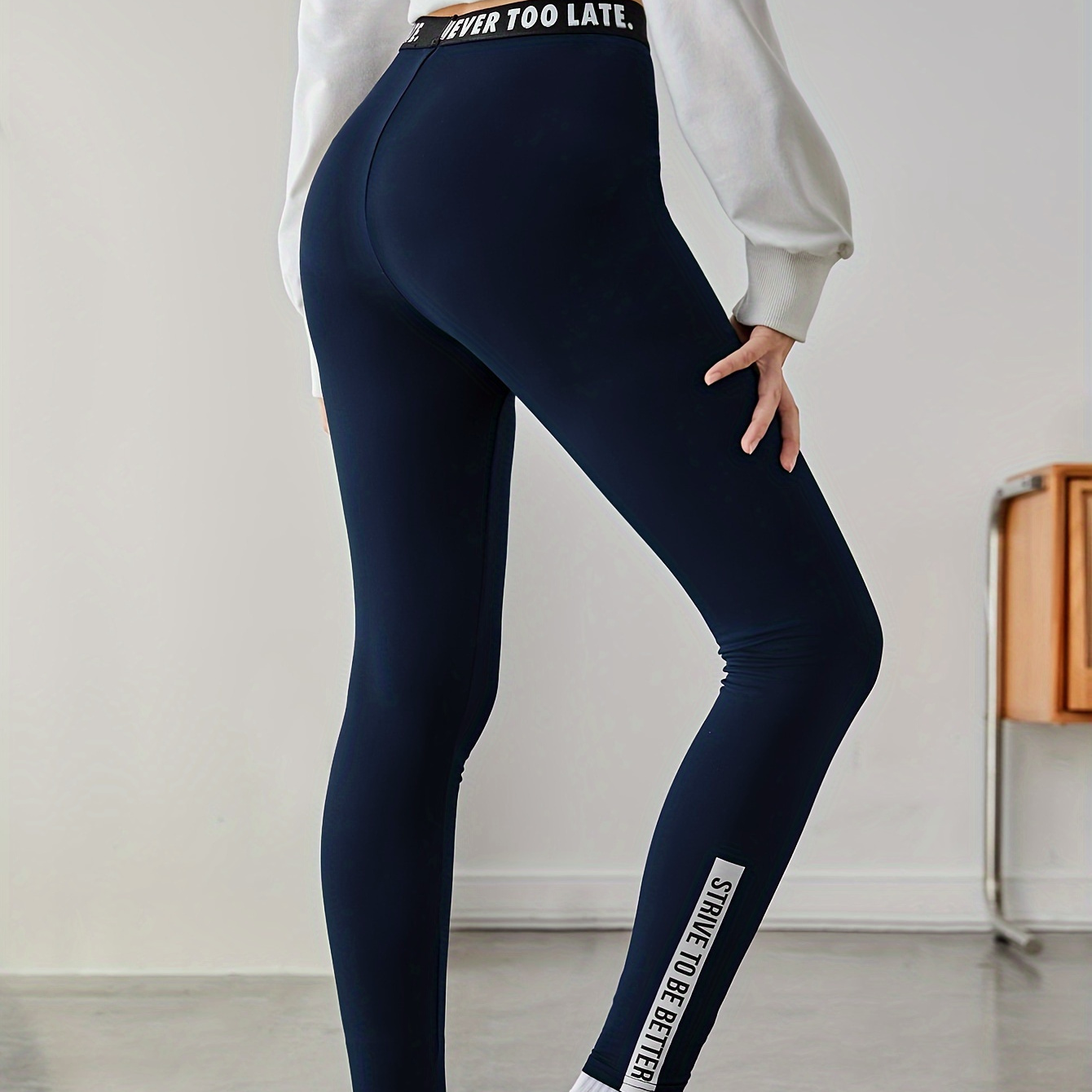 

Girls High Stretch & Stylish & Fit Strive To Be Better Print Leggings For Exercise & Yoga