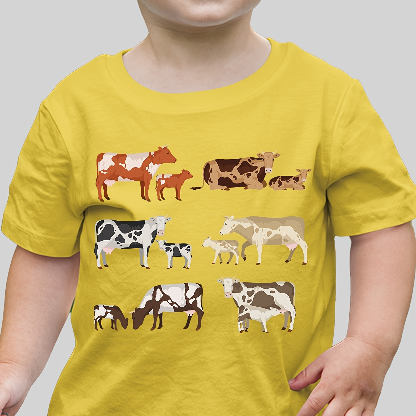 

Cute Cow Milk Cows Print Casual Short Sleeve T-shirt For Boys, Cool Comfy Lightweight Versatile Tee Top, Boys Summer Outfits Clothes