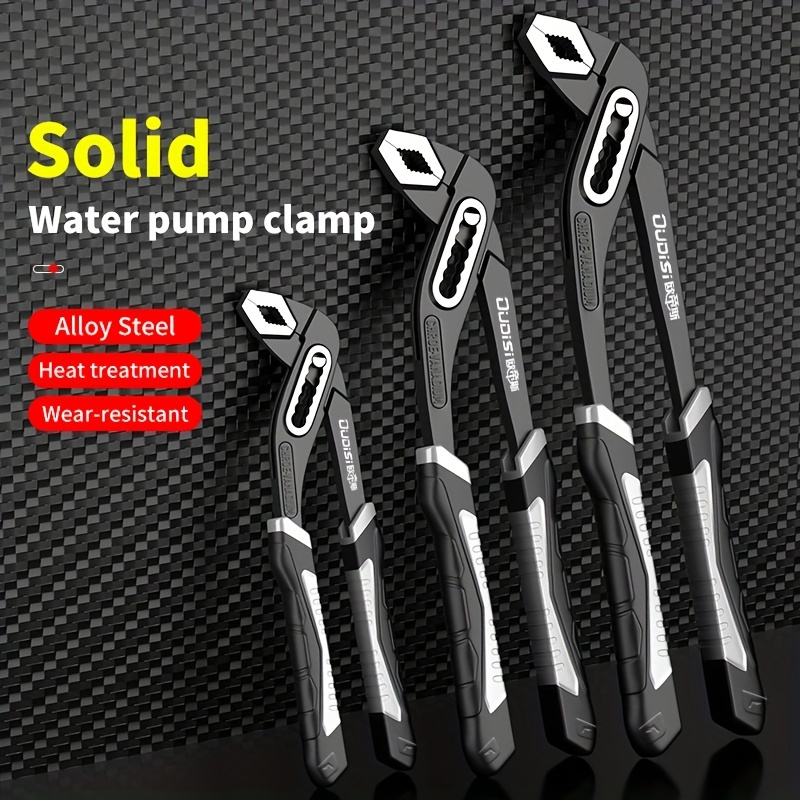 

1pc Straight Jaw Tongue And Groove Pliers, Water Pump Pliers Groove Joint Pliers, Carbon Steel, High-visibility Handle