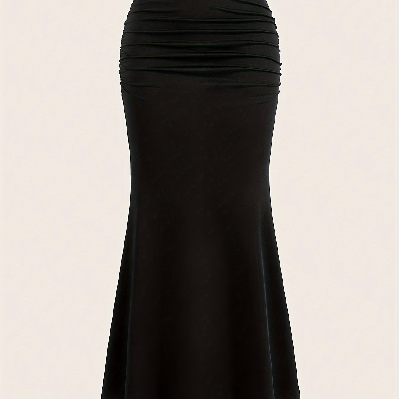 

Jupe sirène froncée unie, jupe sirène et ajustée pour et , vêtements pour femmes