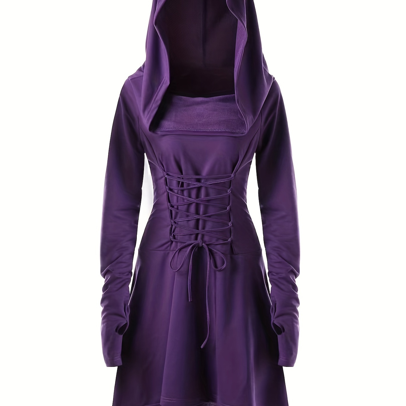 Long Sleeve Hooded Cosplay Dress, Halloween Party Dress, Women's Clothing