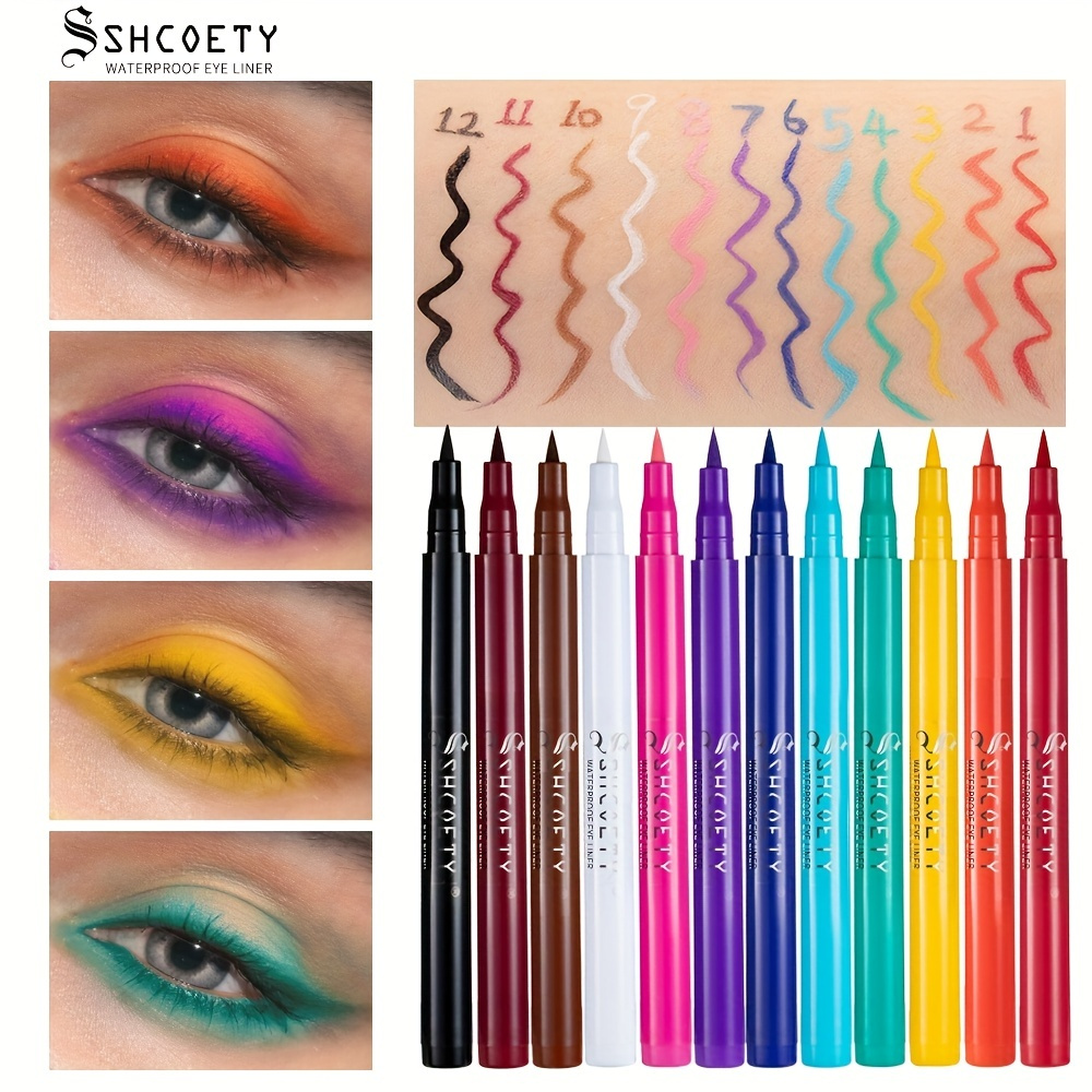 

Long-lasting Waterproof Eyeliner Pen With 12 Colors - Smudge-proof And Sweat-proof
