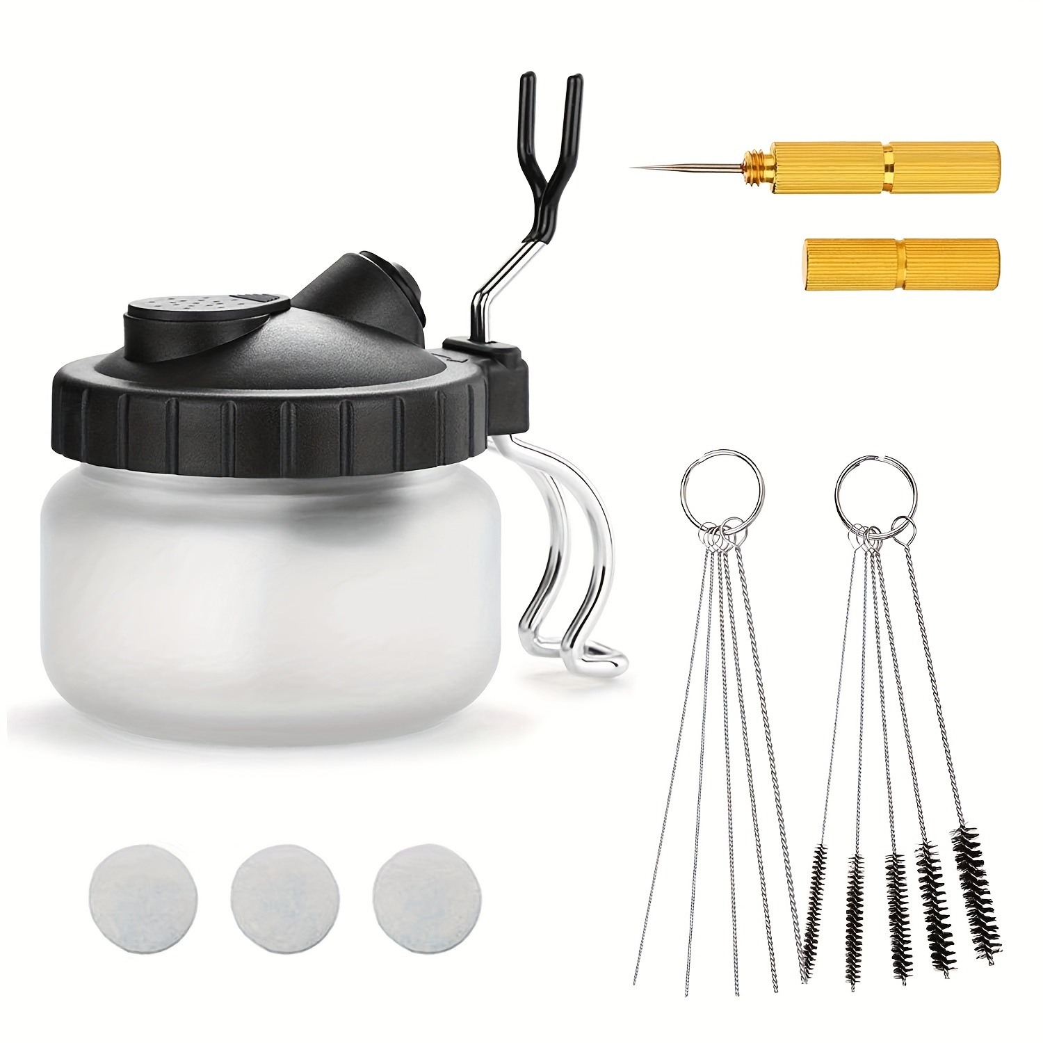 SAGUD Airbrush Cleaning Kit Clean Pot Jar with Holder and Cleaning  Brushes/Needles Double–Ended Brush AirBrush Protection Covers - AliExpress