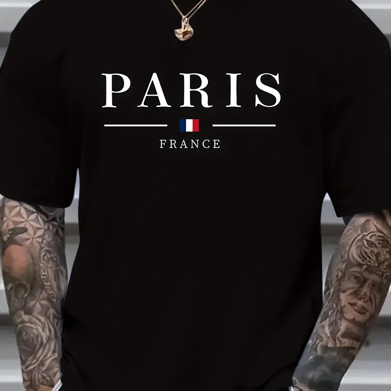 

Summer Cotton Print Tee Shirt For Men Casual Short Sleeve, Breathable Knit Fabric, Classic Fit - Perfect For Outdoor Activities