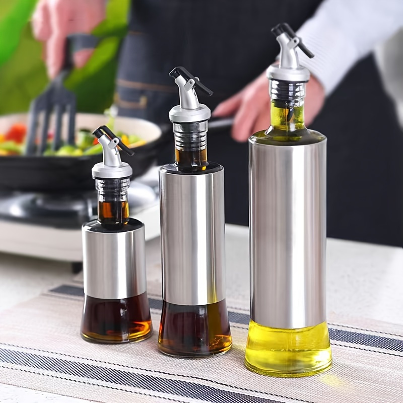 Glass Olive Oil Bottles Vinegar Dispenser Set With Drip - Temu