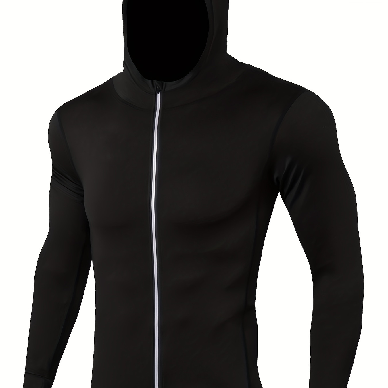 1pc Men's Quick-drying Jacket, Body Shaping Breathable Warm Top, Autumn And Winter Running Long-sleeved Sweatshirts, Sweat-absorbing Thin, High Elastic Sports Hooded Zipper Cardigan Sweatshirt