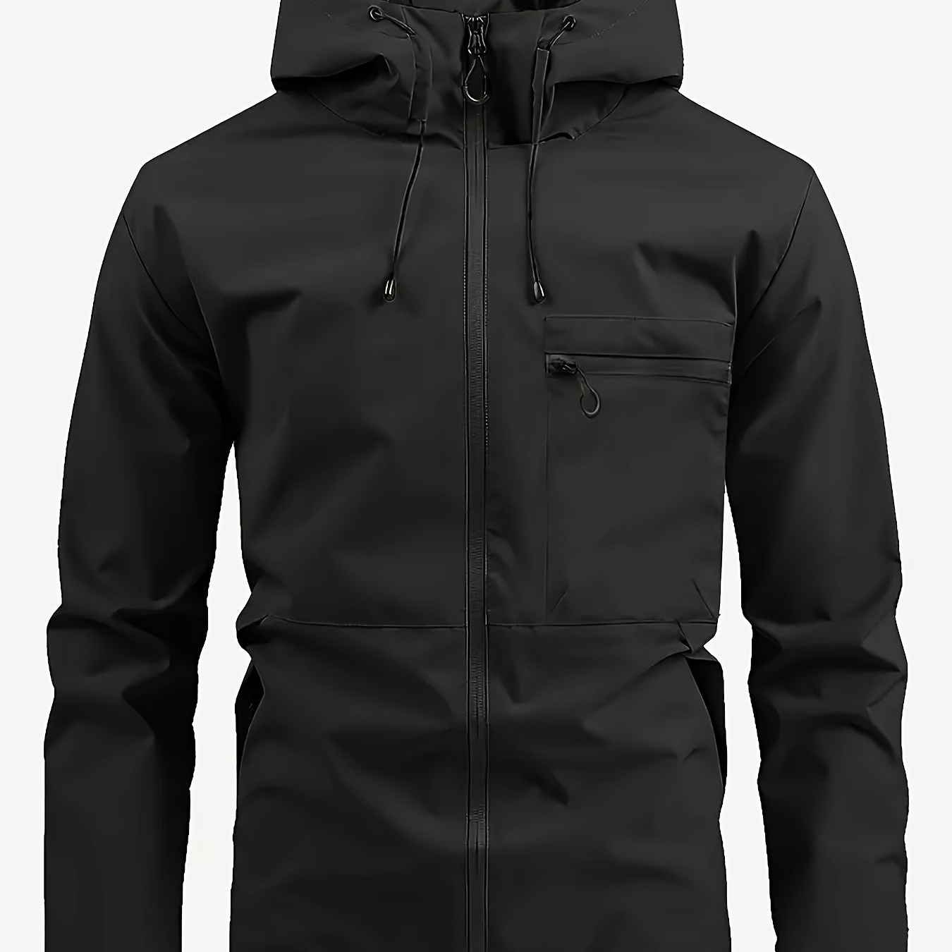 

Stylish Men's Windbreaker Jacket For Casual Outdoor Activities, Hiking, Camping, And Daily Commuting, With Hood And Pockets