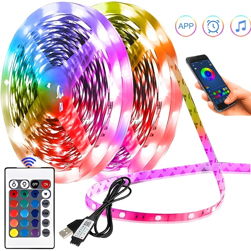 1 Set Of Led Strip Light With Ir Bt Control Rgb 5050 5v 26 4ft 7 5m 1 Set Of Led Strip Light With Ir Bt Control Rgb 5050 5v 26 4ft 7 5m
