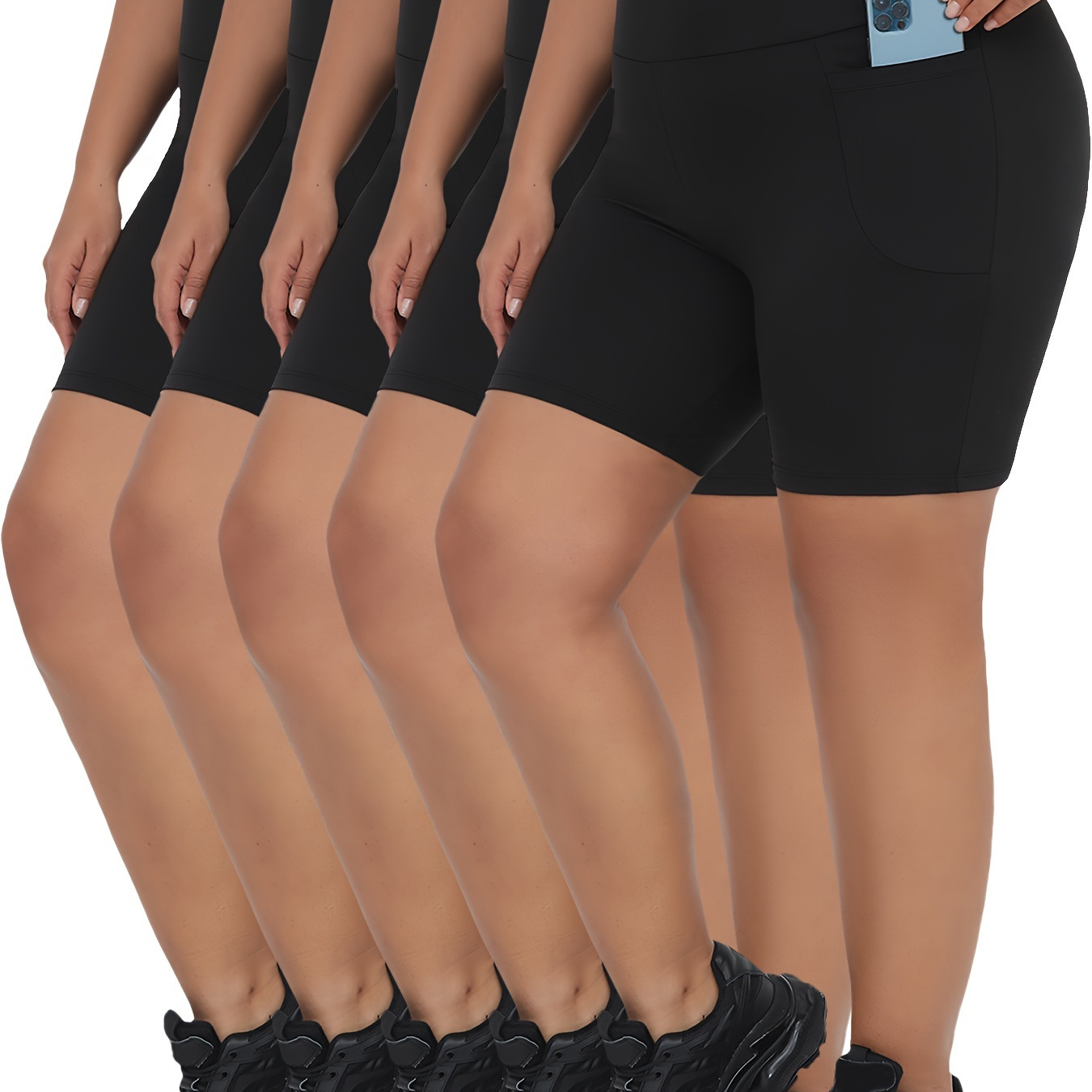 

5 Plus Size For Women , No Running Athletic , 6"inseam