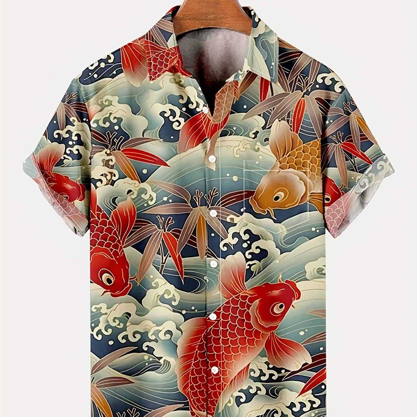 

Plus Size Men's Hawaiian Shirts For Beach, Retro Pattern Printed Short Sleeve Aloha Shirts, Oversized Casual Loose Tops For Summer