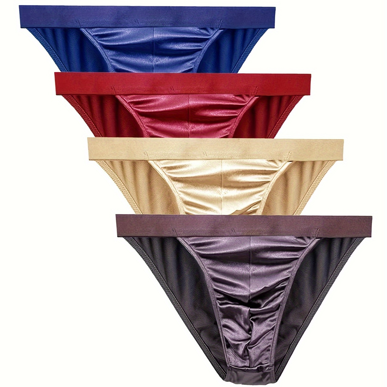 

4piece/order Men Briefs Sexy Plus Size Men's Underwear Silky