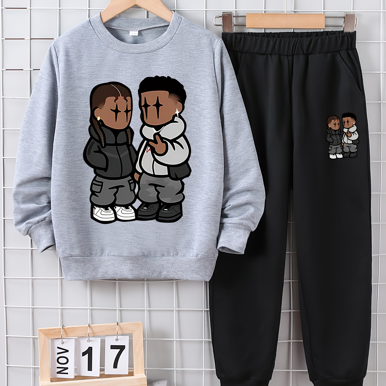 

Boys' /fall Long Sleeve Sweatshirt And Pants Set, , Polyester , Fit, , For