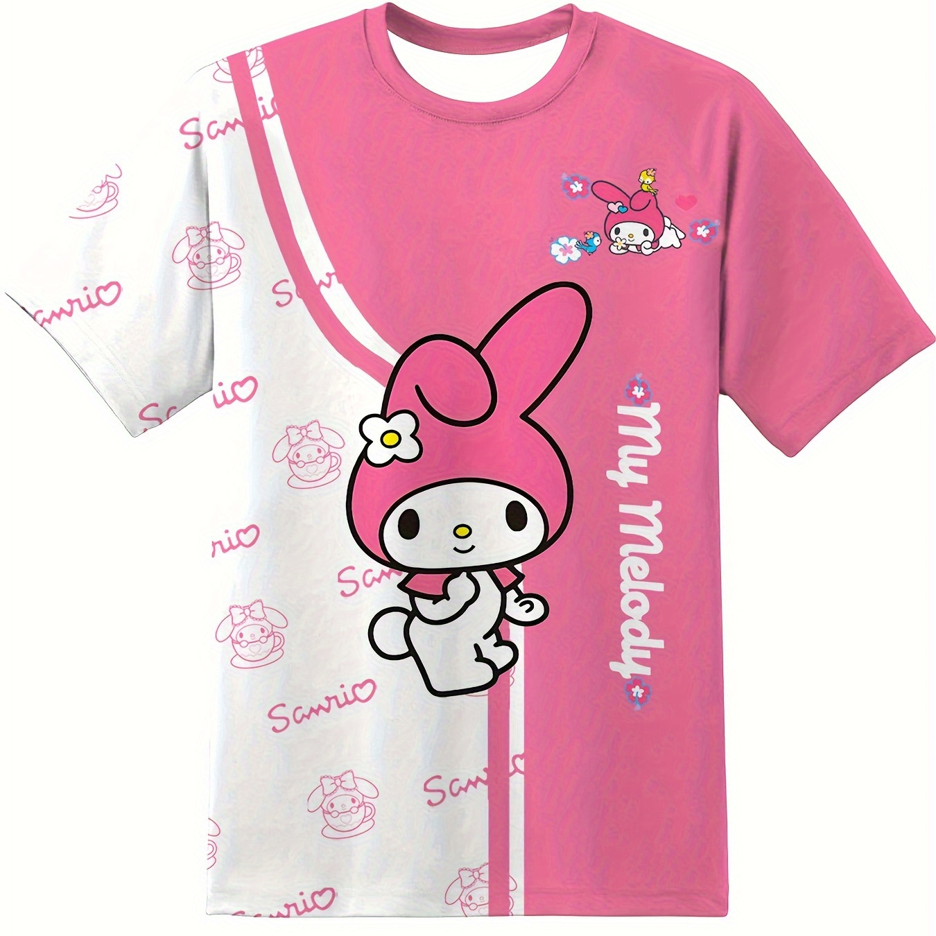 

My Melody Short Sleeve Lightweight And Comfortable T-shirt Brightly Colored Cartoon Short Sleeve