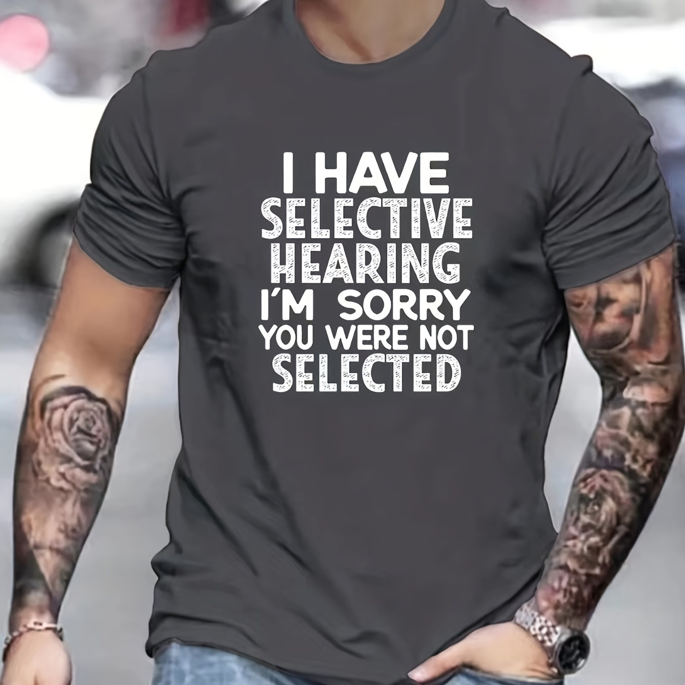 

Funny 'not Selected' Print T Shirt, Tees For Men, Casual Short Sleeve Tshirt For Summer Spring Fall, Tops As Gifts