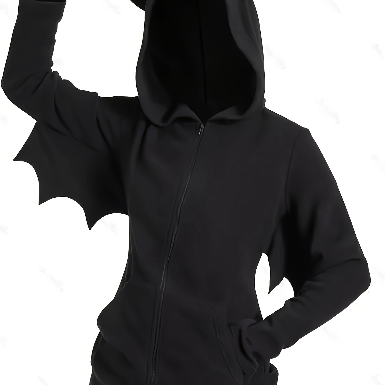 

Bat Hoodie, Zip Up Cosplay Costume For Fall & Spring, Women's Clothing