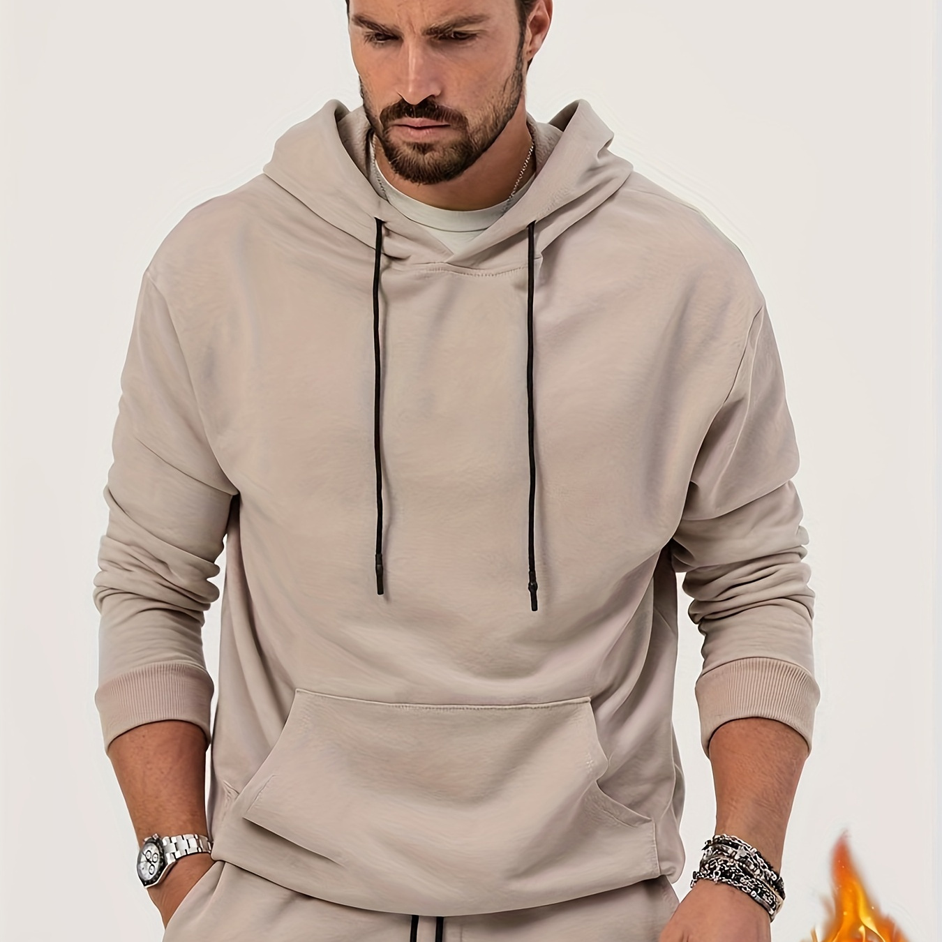 ZHUYOU Sudadera básica con capucha para hombre, color sólido