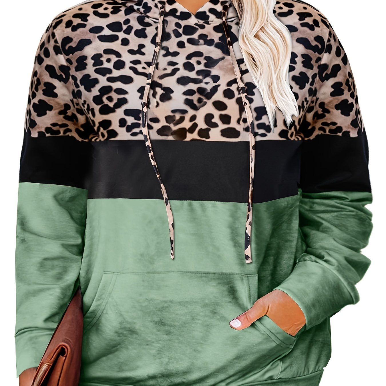 Green leopard print discount hoodie