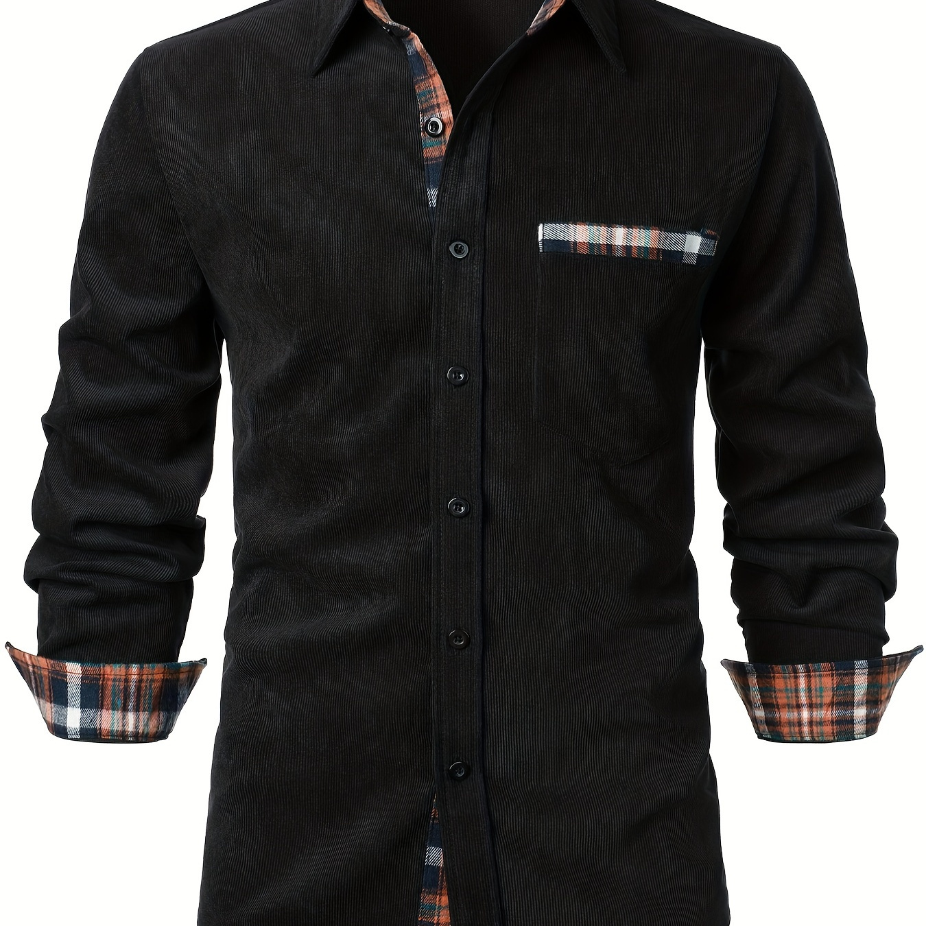 

Men's Lapel Shirt, Casual Button Up Long Sleeve Shirt For Summer Fall Business