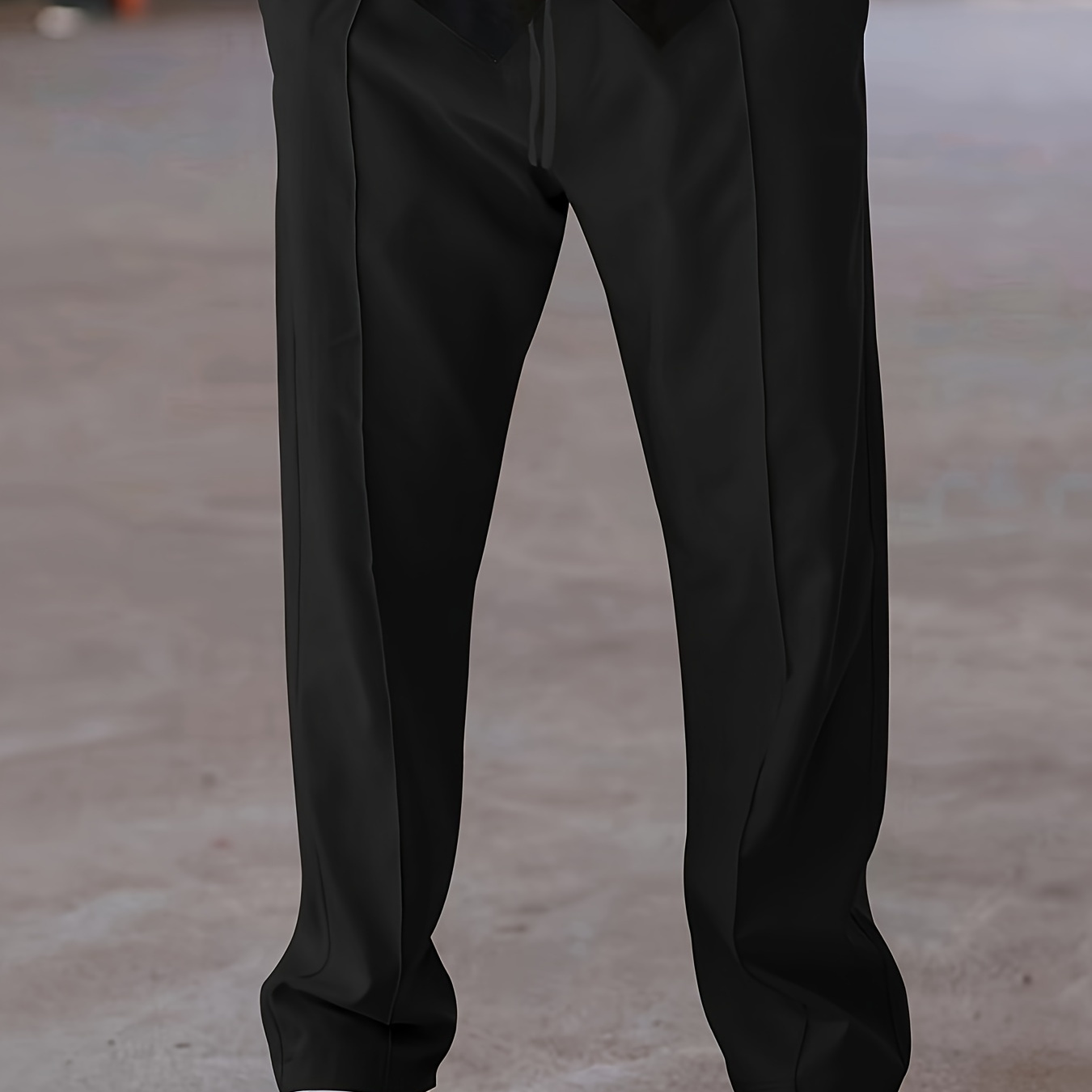

Men's Solid Slim Fit Leisure Pants, Spring Fall Trousers