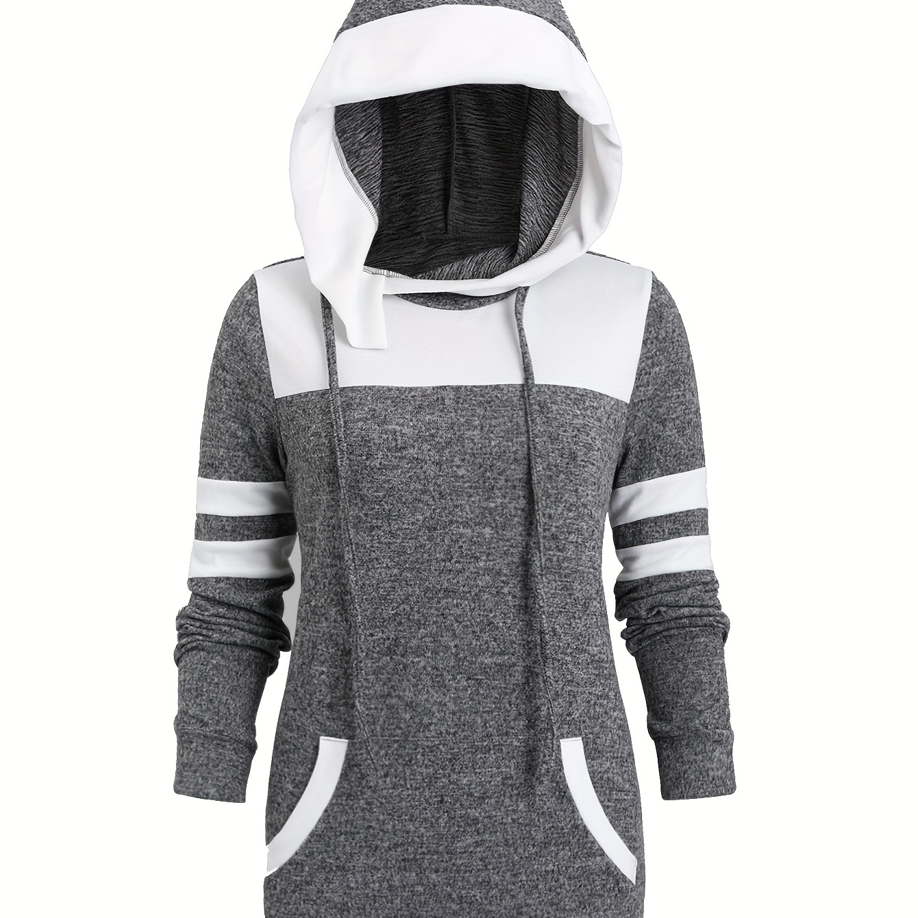 

Men's Casual Hooded Long Sleeve Sweatshirt, Solid , Polyester 95% Spandex 5%, Knit Fabric, 180g/m², Fall/winter