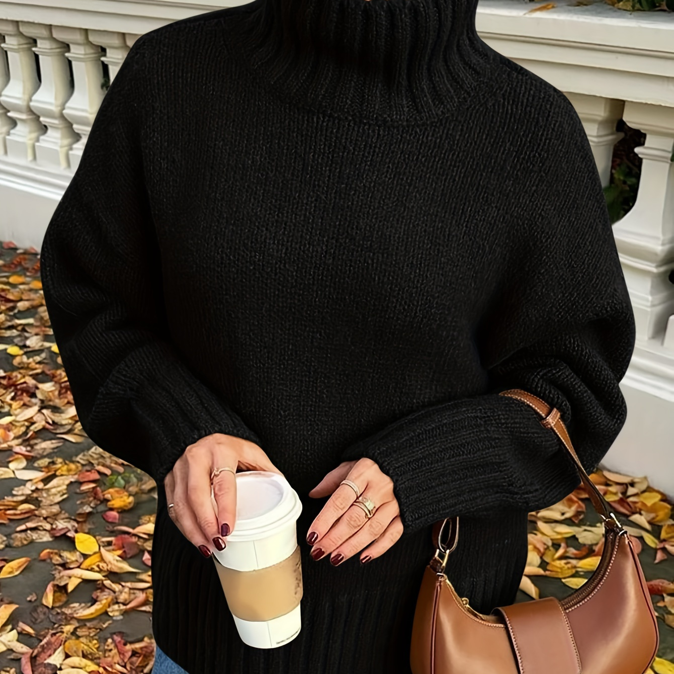 

Women's Fall Clothes Oversized Sweaters Long Sleeve Turtleneck