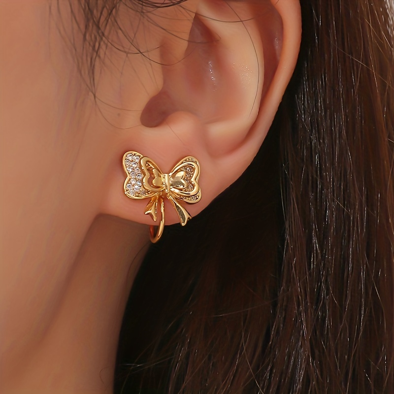 Super Fairy Butterfly Ear Cuff No Piercing Clip Earrings For Women Fashion  Exquisite Crystal Zircon Ear Clip Banquet Jewelry - AliExpress