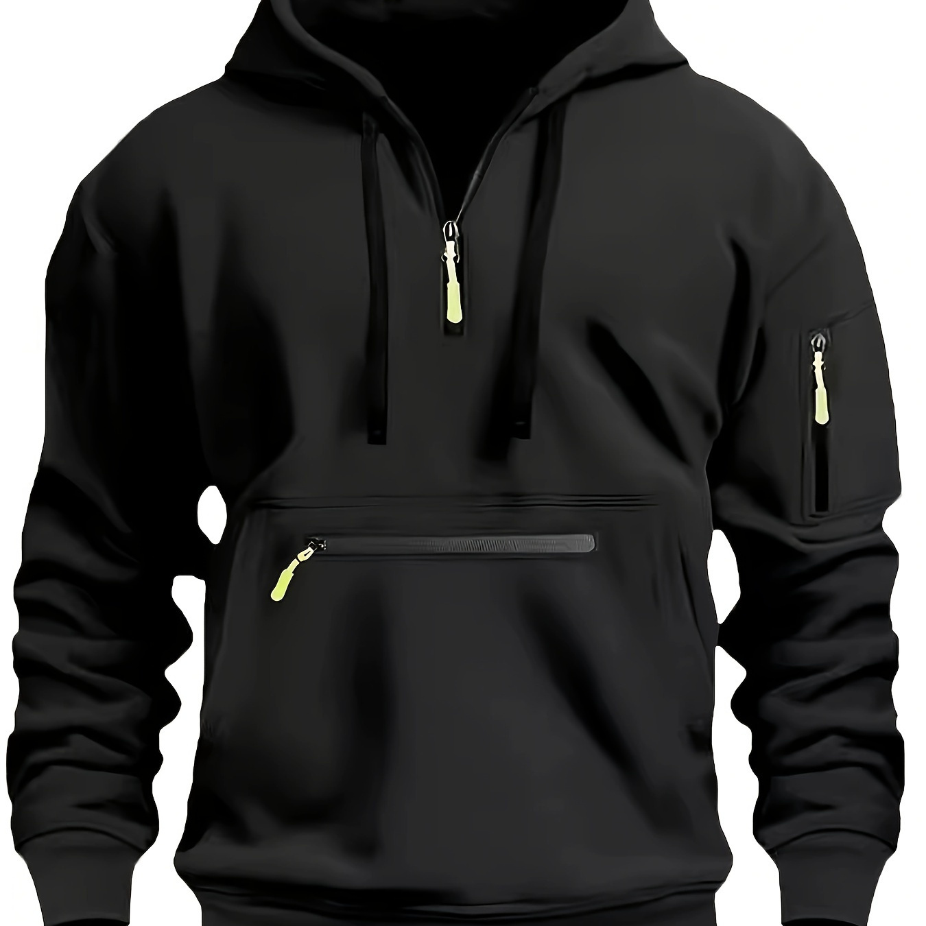 

Polyester Hooded Sweatshirt - Long Sleeve For Men - Streetwear Athletic For , Fall & - Slight