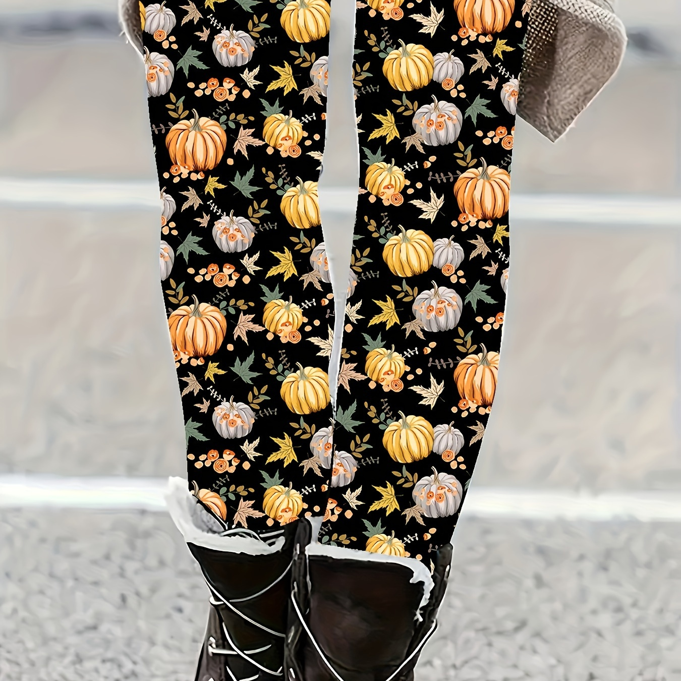 

Plus Size Waist Leggings For Women, Polyester , , Length, Halloween , Suitable