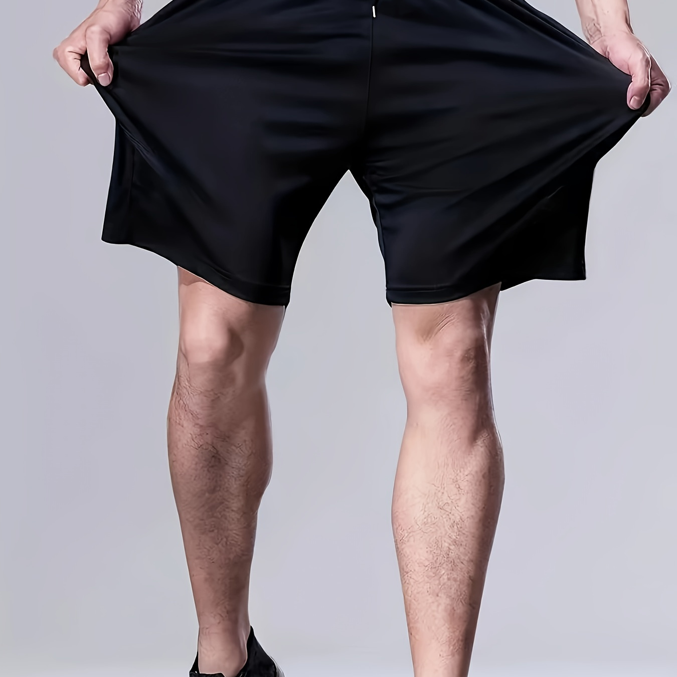 

Solid Color Casual Shorts With Drawstring And Pockets, Chic And Trendy Slight Stretch Shorts For Men's Summer Outdoors And Sports Wear