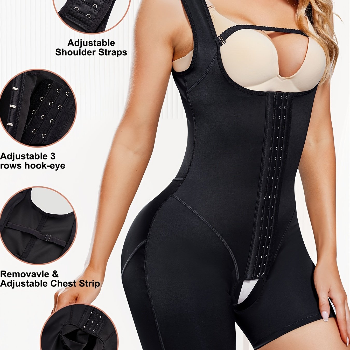HIBRO Shapewear For Women Full Body Shaper Adjustable Hook And Eye Front  Closure Shaper Seashell Bodysuit Women Suns Out Bumps Out plus Body Suit  Lime Body Suite Women Body Lace Shape Wear