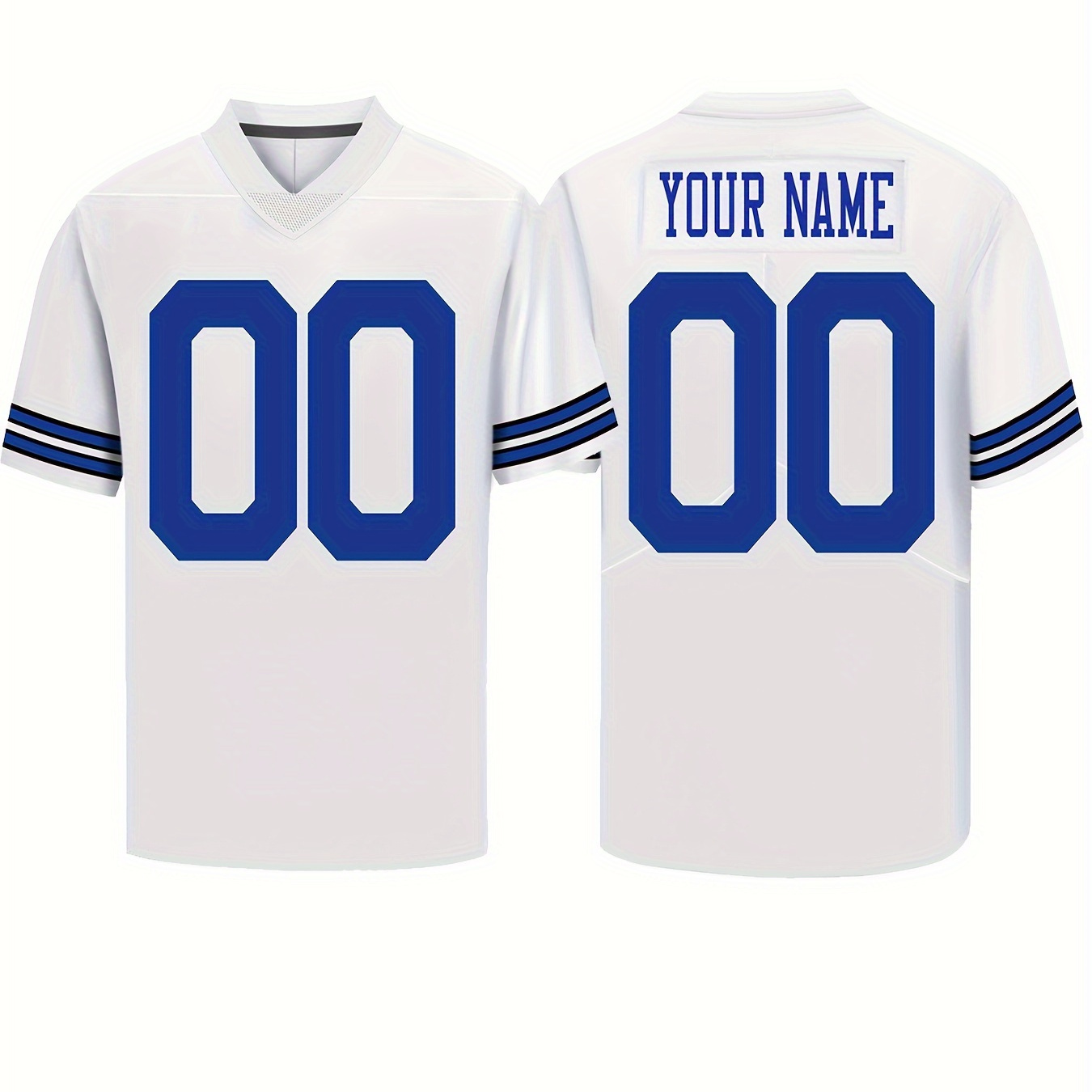 

Custom Embroidered Men's Football Jersey - Personalize & Number, Breathable Polyester, V-neck, Sports & Casual Wear, Sizes S-3xl