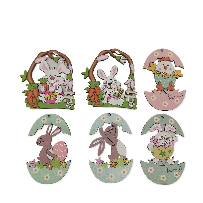 6pcs Easter Bunny Egg Chick Puzzle Fun Stickers Party - Temu